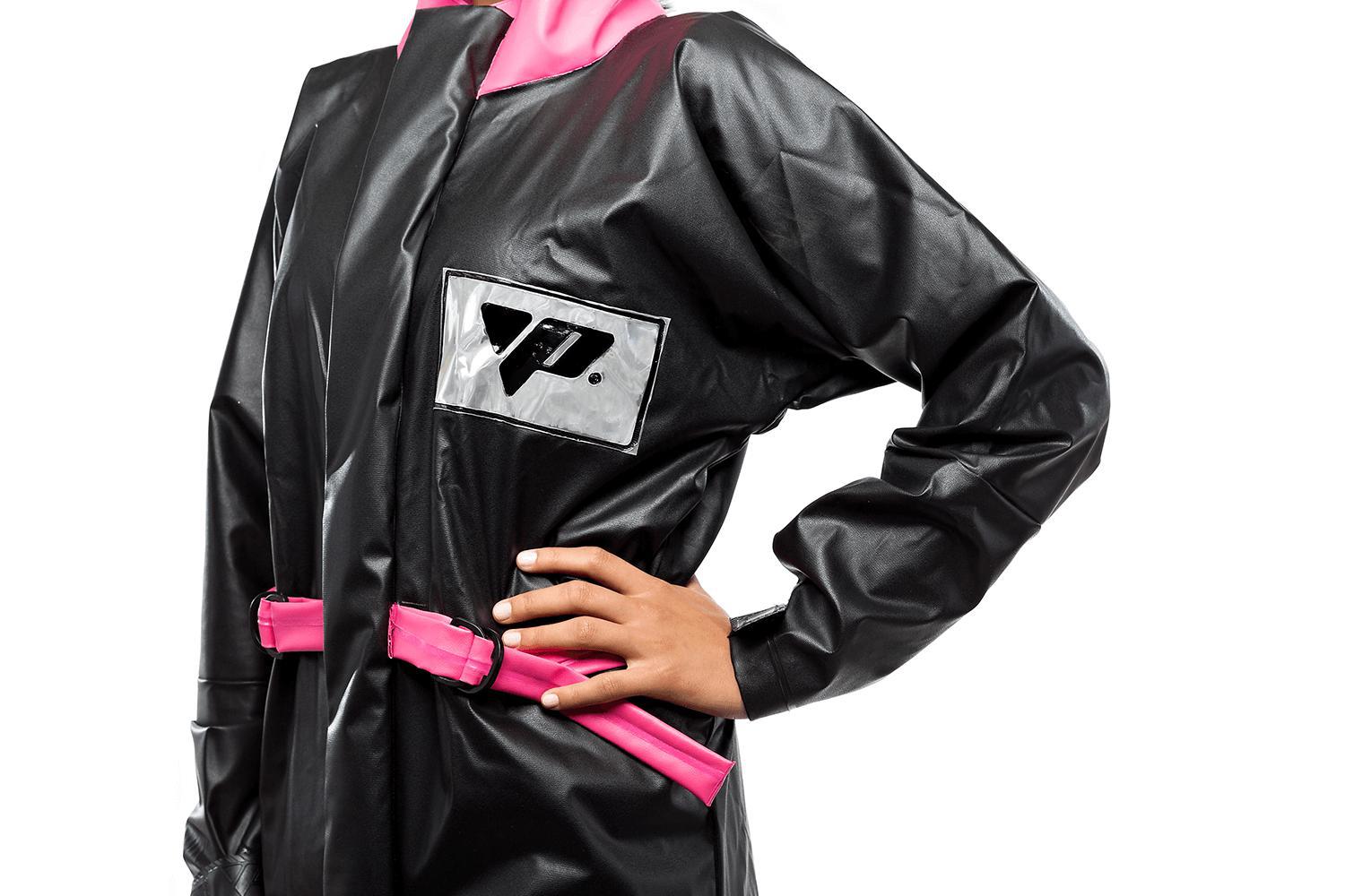 Miniatura Capa Chuva Pvc Feminina Pantaneiro - Preto E Rosa - P