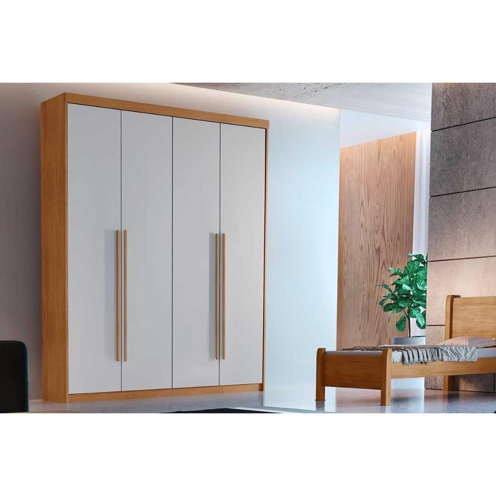 Miniatura Guarda Roupa 4 Portas E 2 Gavetas Naturale-off White - Rufato