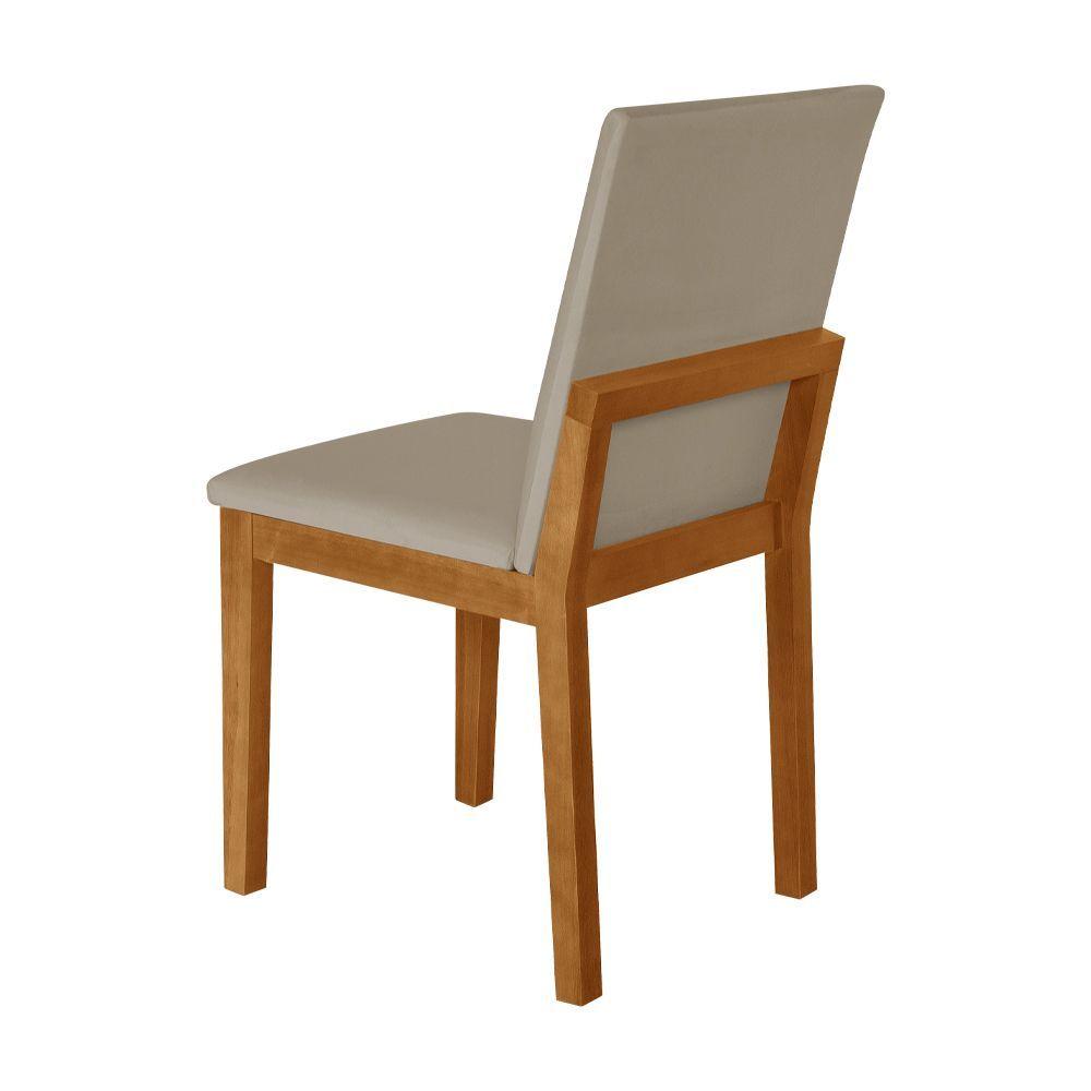 Miniatura Cadeira De Jantar Estofada Veludo Bege Pérola Base Madeira Maciça - Cor: Bege