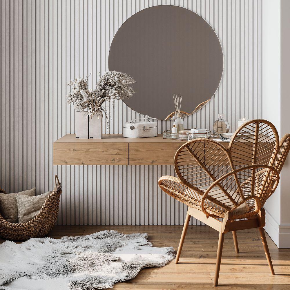 Painel Ripado Eva Laminado Autocolante 10cm Urban Metro M² White Com Textura Branco