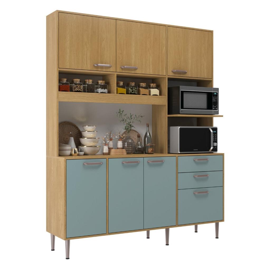 Miniatura Armário Cozinha Luna 170 Cm de Largura Forno e Micro Luna Grey