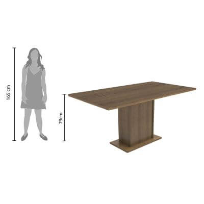 Conjunto Sala de Jantar Madesa Megan Mesa Tampo de Madeira com 6 Cadeiras Rustic/Bege Marrom Cor:Rustic/Bege Marrom