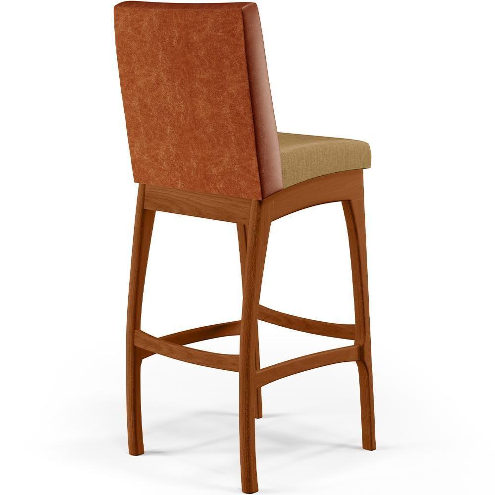 Miniatura Kit 03 Banquetas Altas Mila Camel Linho Bege Escuro