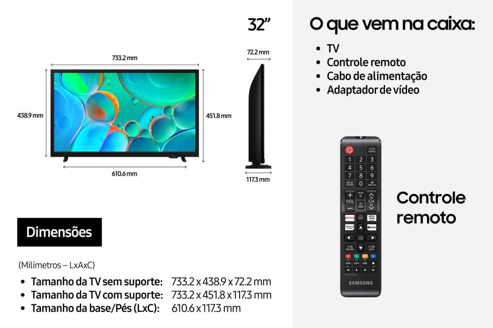 Smart TV Samsung 32" LED HD 2025 UN32H5000FGXZD Bivolt