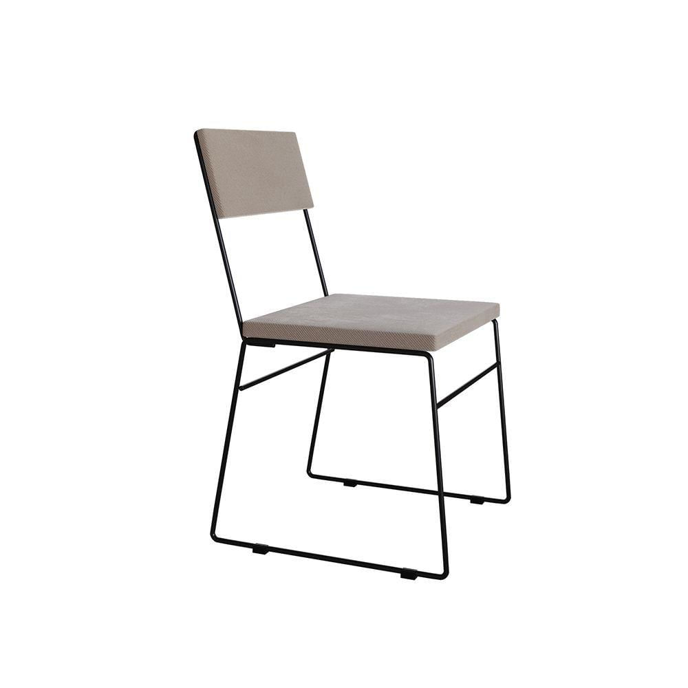 Miniatura Cadeira De Jantar Estofada Málaga Veludo Bege Bege