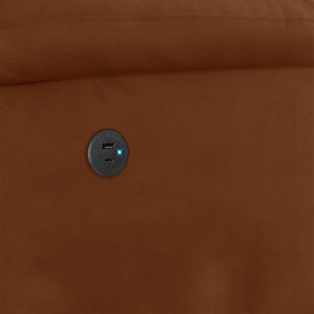 Poltrona Do Papai Reclinável Pietra Power Elétrica Usb Fh9 Veludo Terracota - Mpozenato