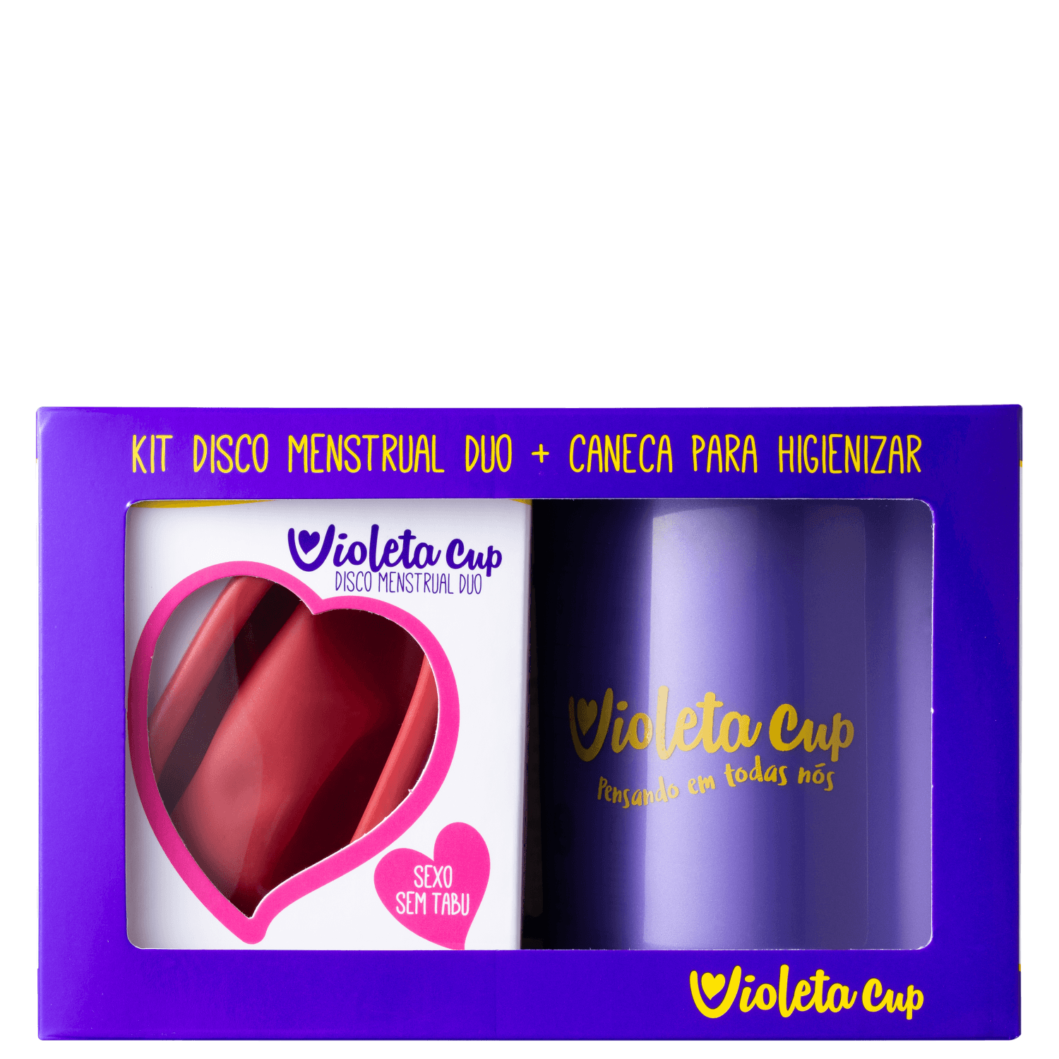 Miniatura Kit Violeta Cup Disco Menstrual Duo Vermelho (2 Produtos)