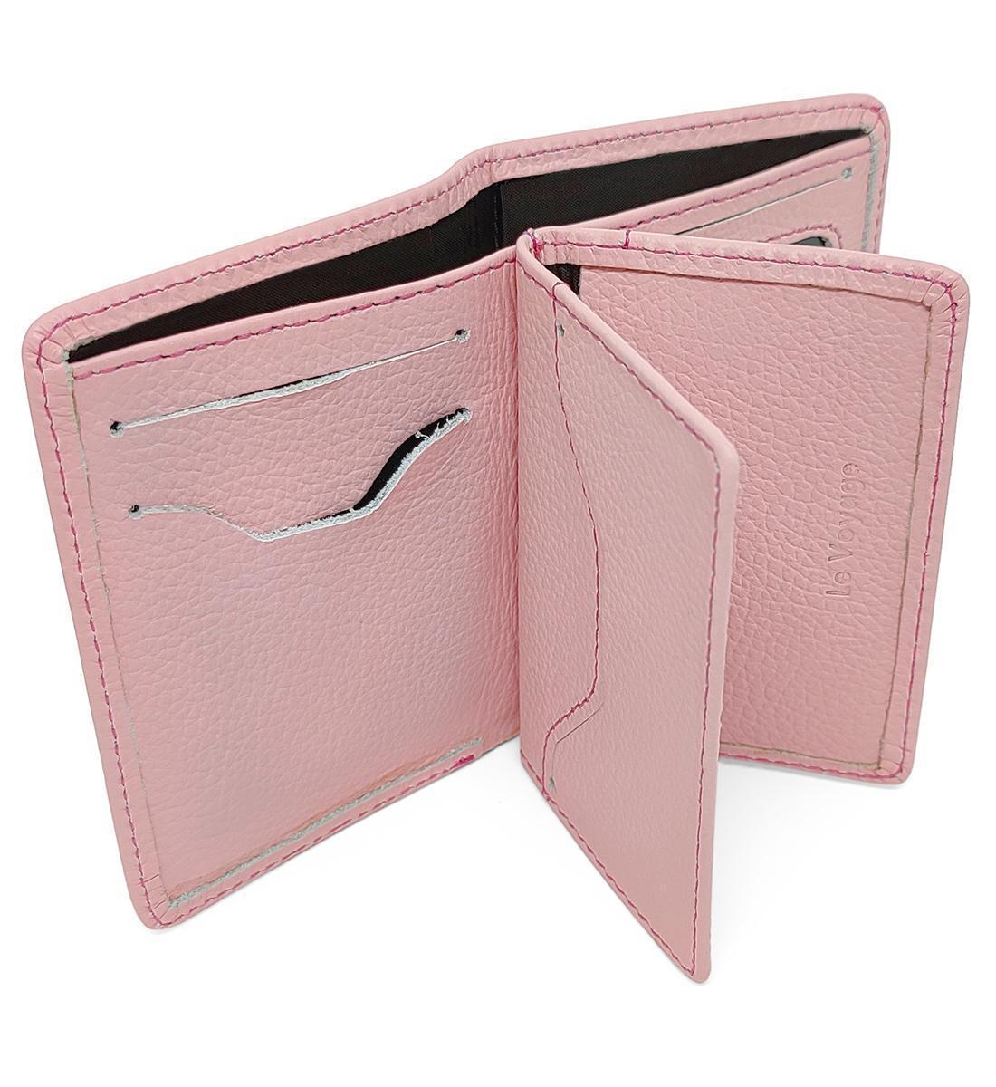 Porta Cartões Feminino De Couro Pequeno Cnh Cédulas