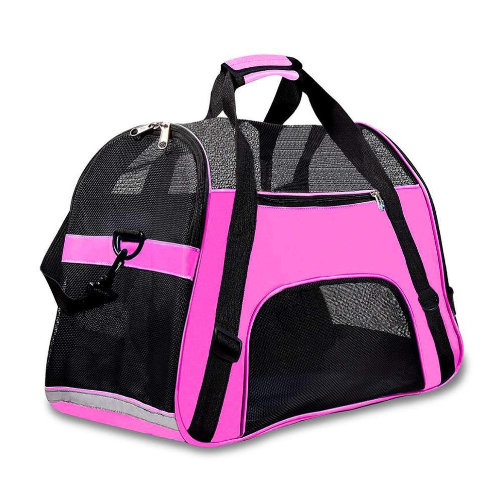 Miniatura Bolsa Transporte Pet Gato Cachorro Avião Viagens 48cm - Rosa - importado - 26cm - Náilon - 06kg - Médio - Mochila