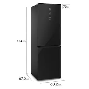 Geladeira Electrolux Frost Free Inverter 322L IB42G Efficient com AutoSense Inverse e Painel Digital - Black Glass 110V