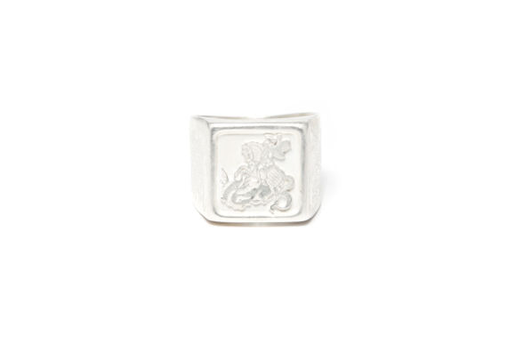 Miniatura Anel São Jorge Masculino Em Prata