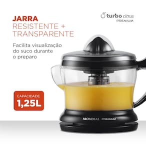 Miniatura Espremedor de Frutas Mondial Premium E-02 - Preto 110V