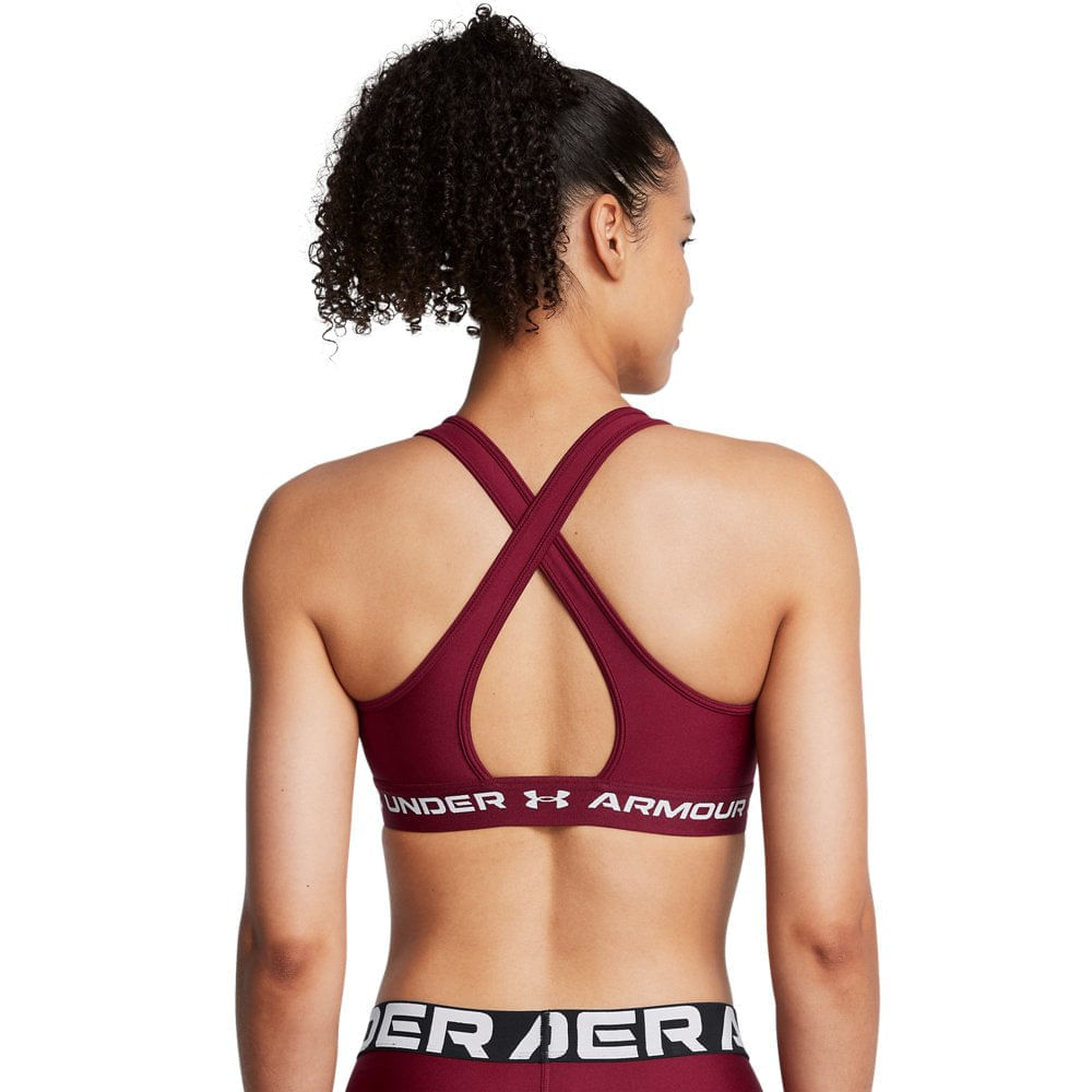 Top de Treino Feminino Under Armour Crossback Mid GG Vermelho