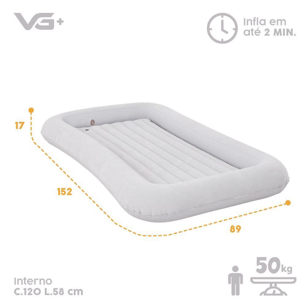 Colchão Inflável Cama Infantil Cool Night Aveludado Com Bomba Manual Vg Plus