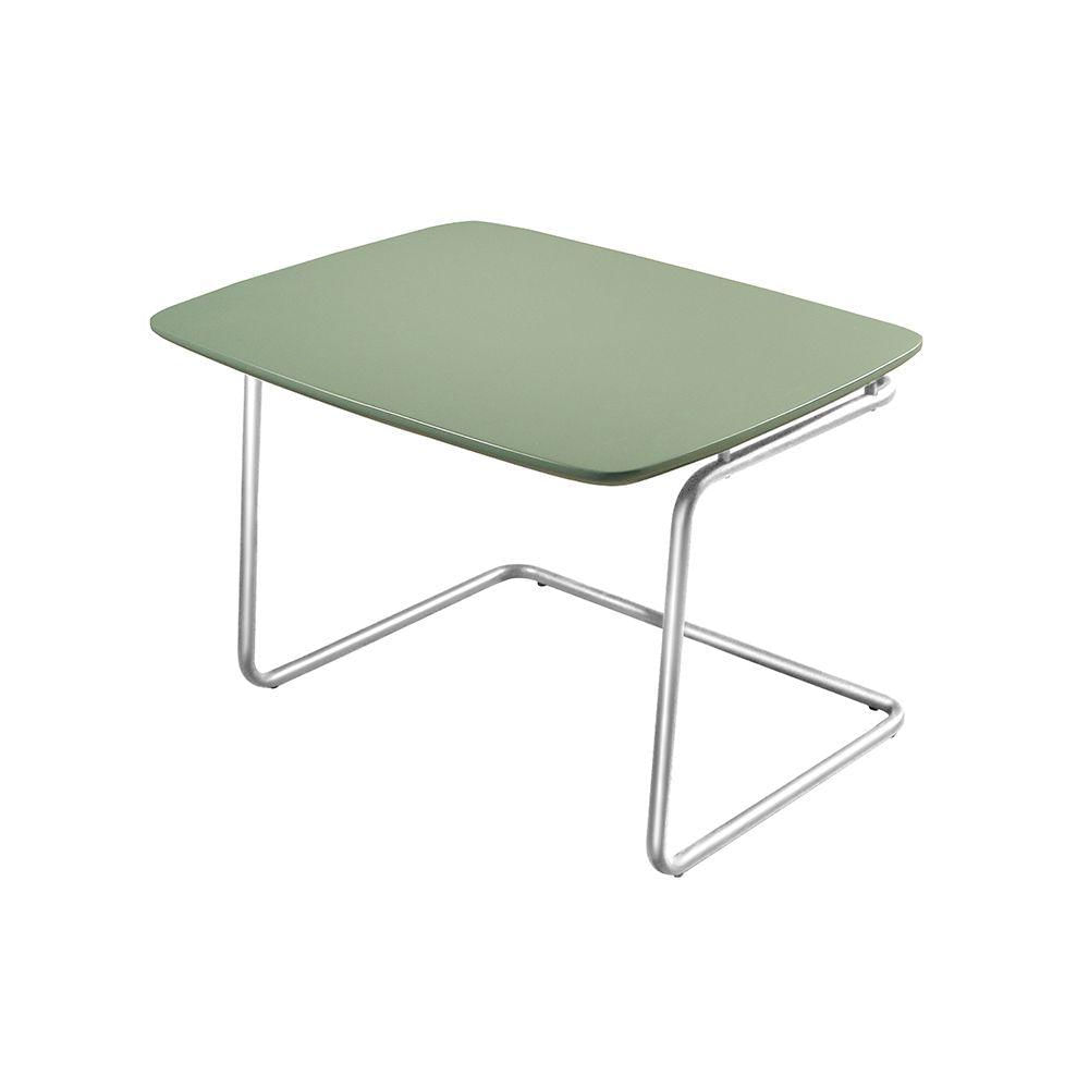 Miniatura Mesa De Centro Kairos Base Cromada 54x43cm Larflex Cor:verde Lazza