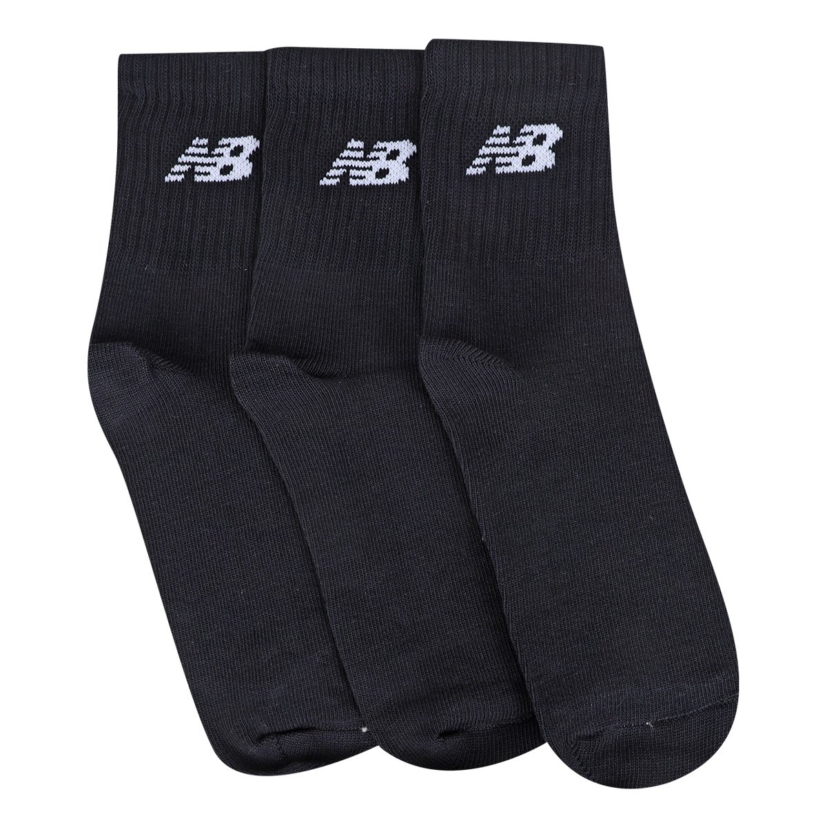 Miniatura Kit Meia New Balance Cano Alto Logo C/3 Pares Preto - 35/38