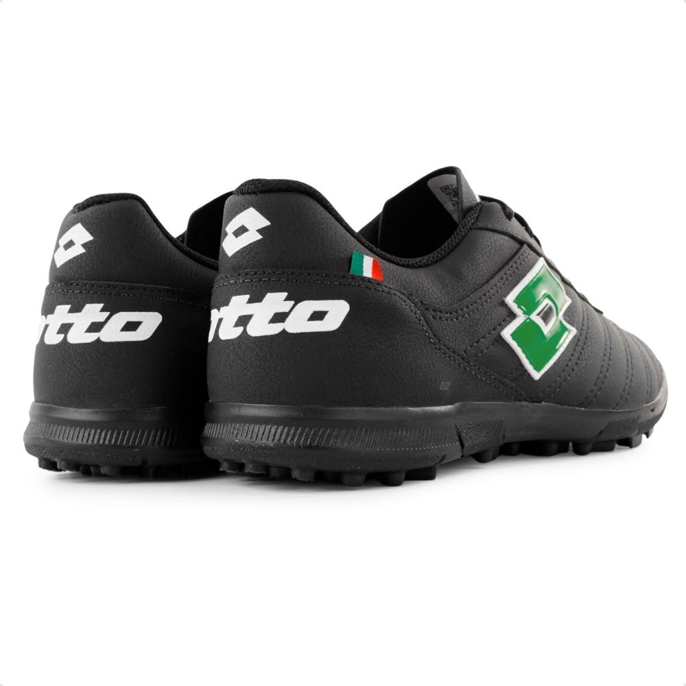 Miniatura Chuteira Society Lotto Stadio Origin B500 Masculina Preto / Verde - 38