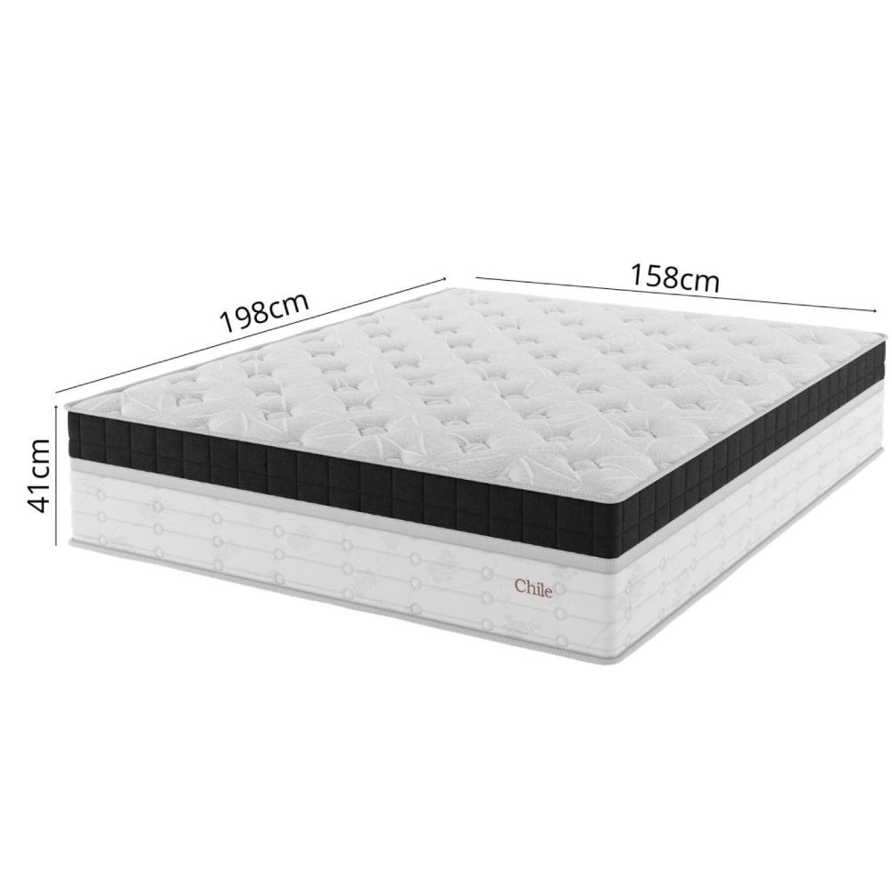 Miniatura Colchão Duplo Molejo 41cm 1,98m 1,58m Chile Yescasa Preto