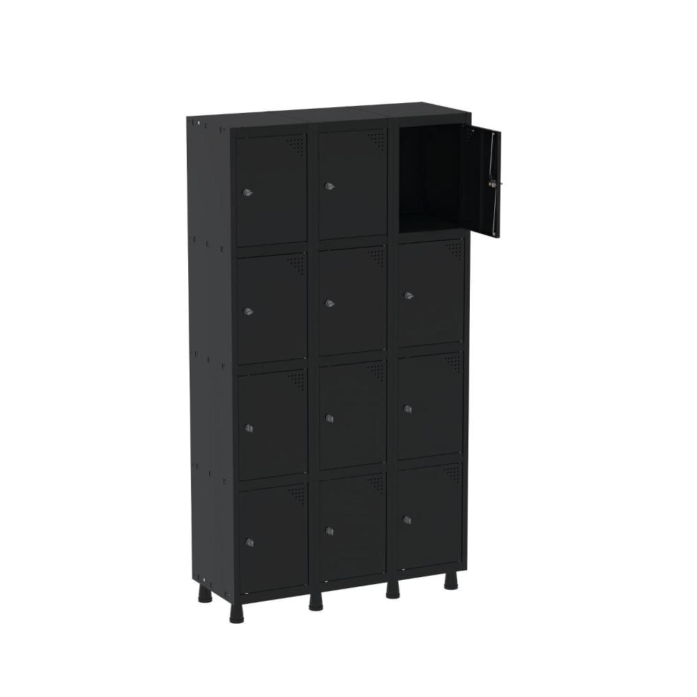 Miniatura Armario Roupeiro 12 Portas Aço GRP 503/12 Preto