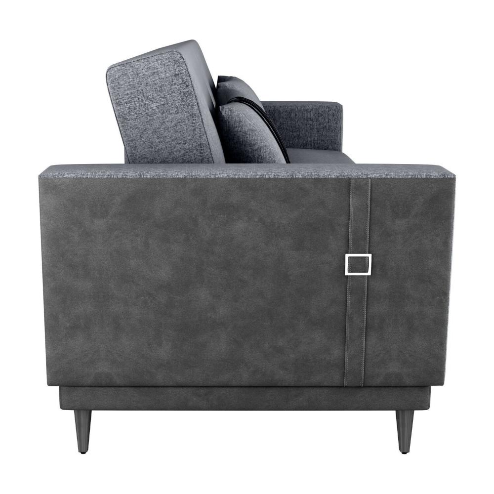 Miniatura Sofá Cama 3 Lugares Esther 203cm X 95cm X 90cm Cinza/Montana Preto