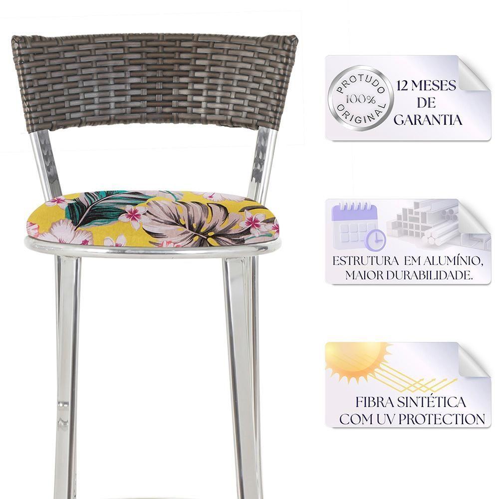 Miniatura Conjunto Com 2 Banquetas Em Alumínio, Fibra Sintética E Impermeável Tc Argila A16