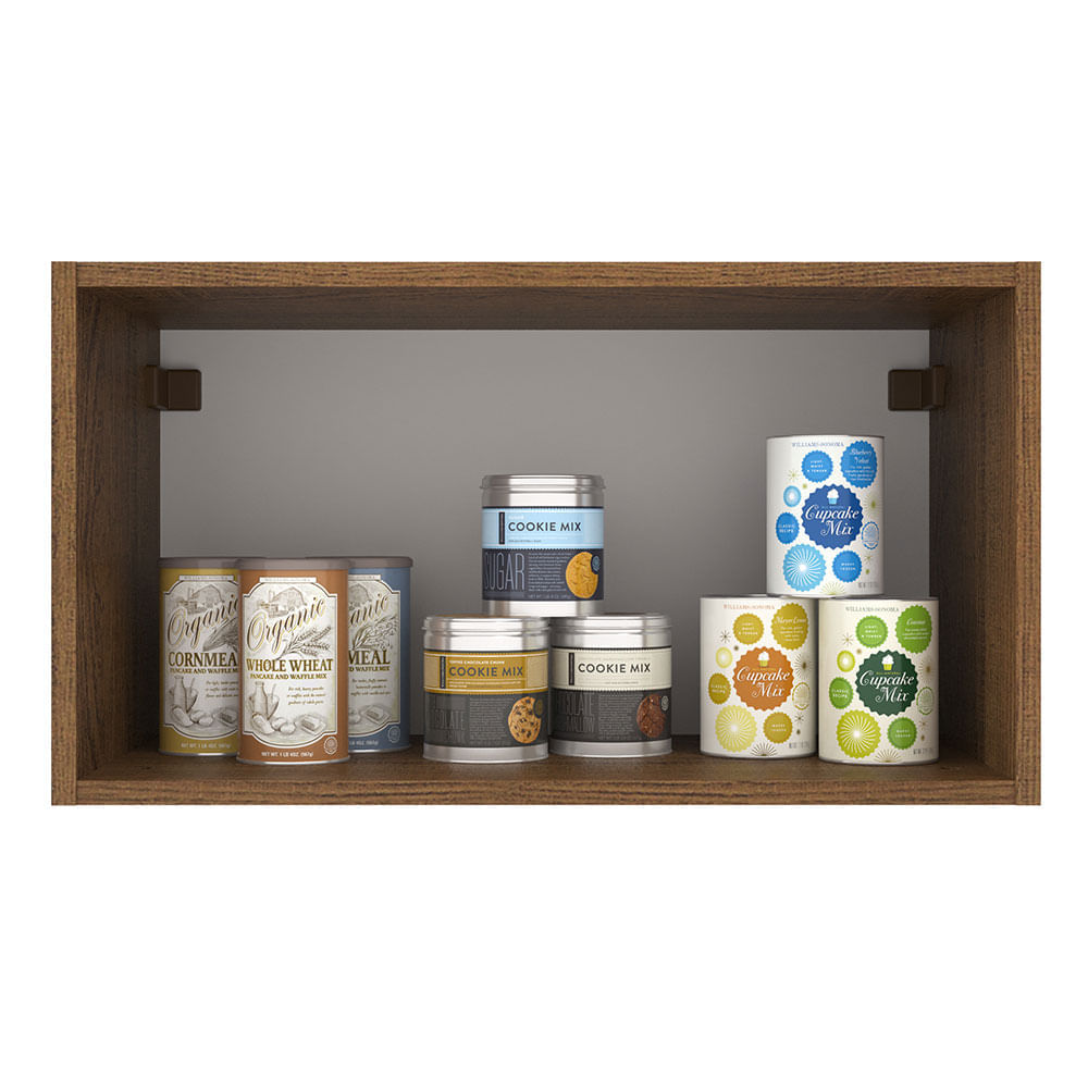 Miniatura Armário Aéreo Madesa Agata 60 cm 1 Porta Basculante Rustic/Preto Cor:Rustic/Preto