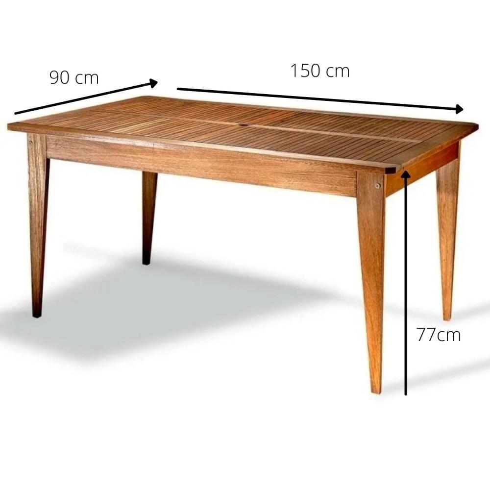 Miniatura Mesa para Jardim Madeira Maciça Retangular West Cedro Rosa Madeira