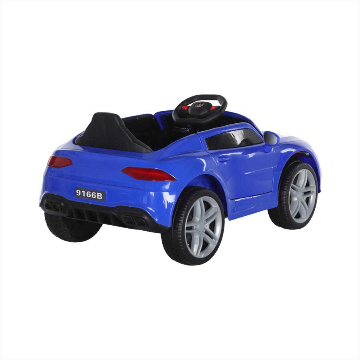 Miniatura Carro Elétrico Infantil 12V Azul Led 2 Motores Controle 2Em1