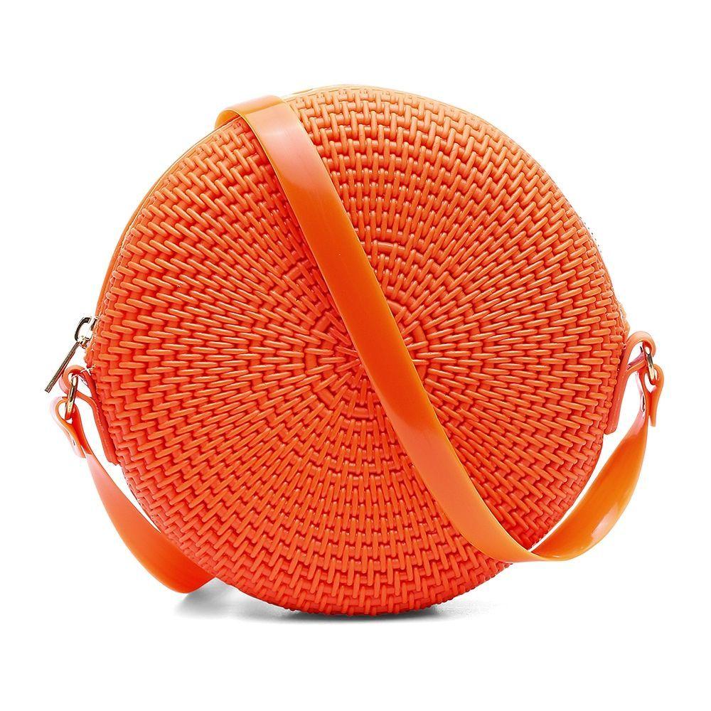 Miniatura Bolsa Redonda Feminina Moda Fashion Casual Alça Transversal Ziper Para Passeio Dia A Dia