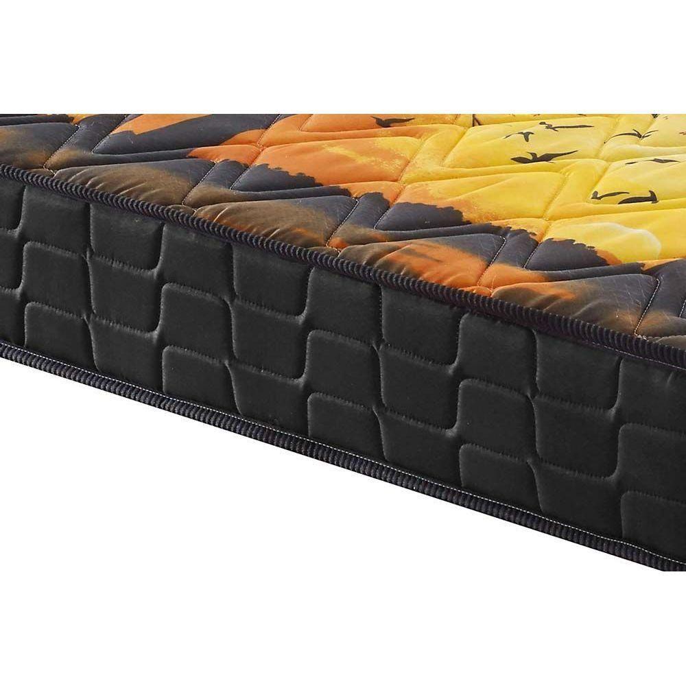 Miniatura Cama Box Baú Queen: Colchão Ortopédico Anjos D28 / Ag65 Pantanal + Base Crc Suede Black(158X198)