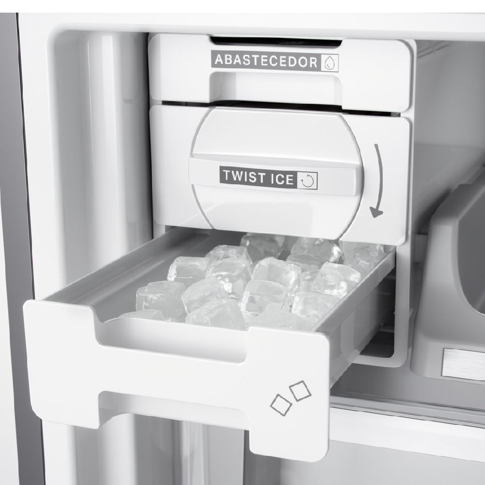 Miniatura Geladeira Brastemp Frost Free Inverse 588 litros cor Inox com Smart Bar BRE85AK 110V