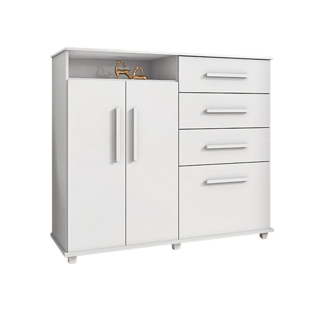 Miniatura Cômoda Helena Com 2 Portas E 4 Gavetas Branco - Cor: Branco