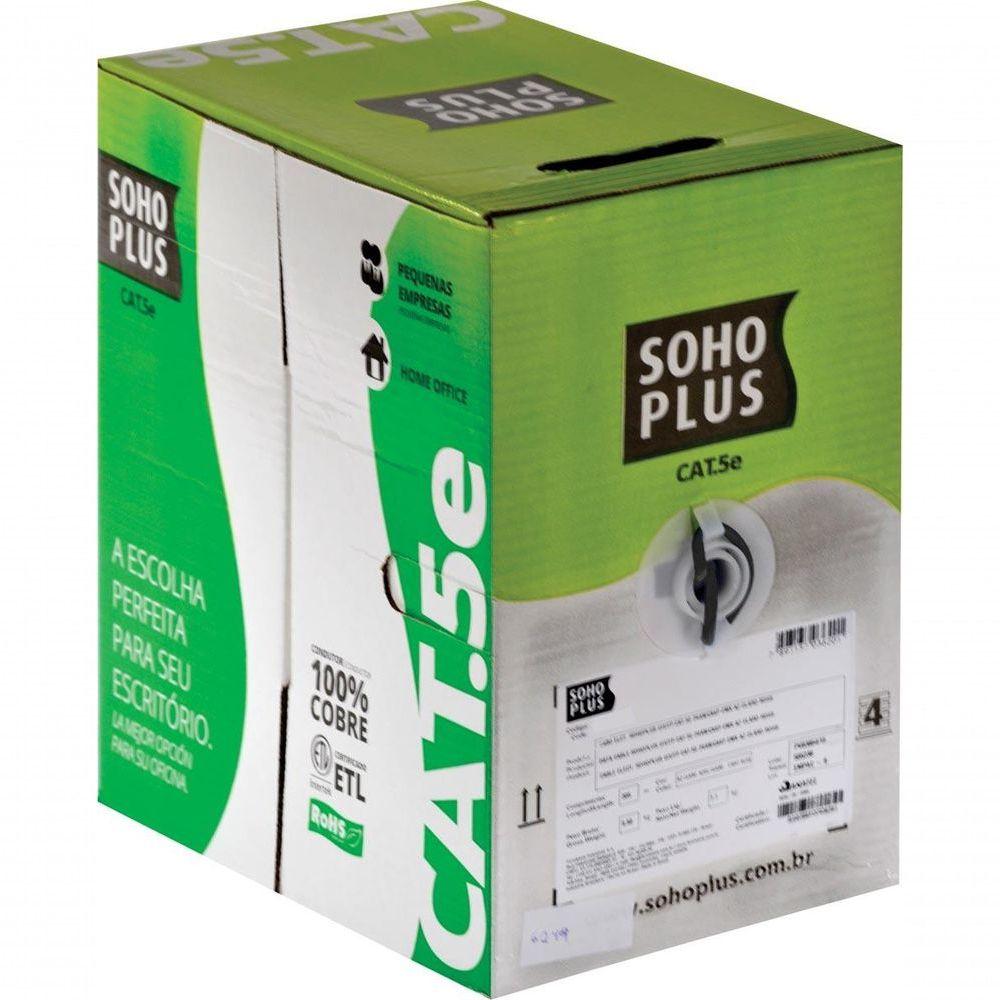 Miniatura Cabo Lan U-utp Cat.5e 24awg Cmx 305m Preto 23200100