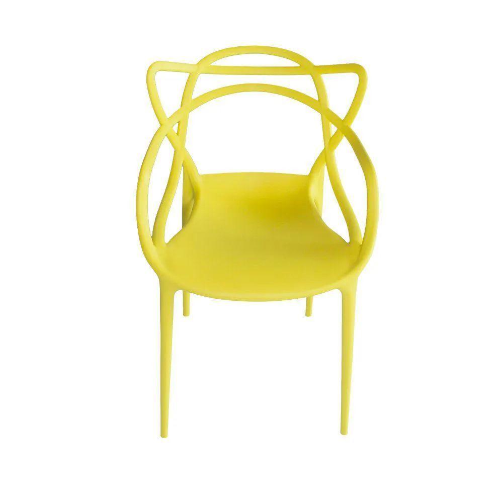 Miniatura Cadeira Externa De Plástico Reciclável Decorativa Amsterdam Amarelo L15 - Gran Belo