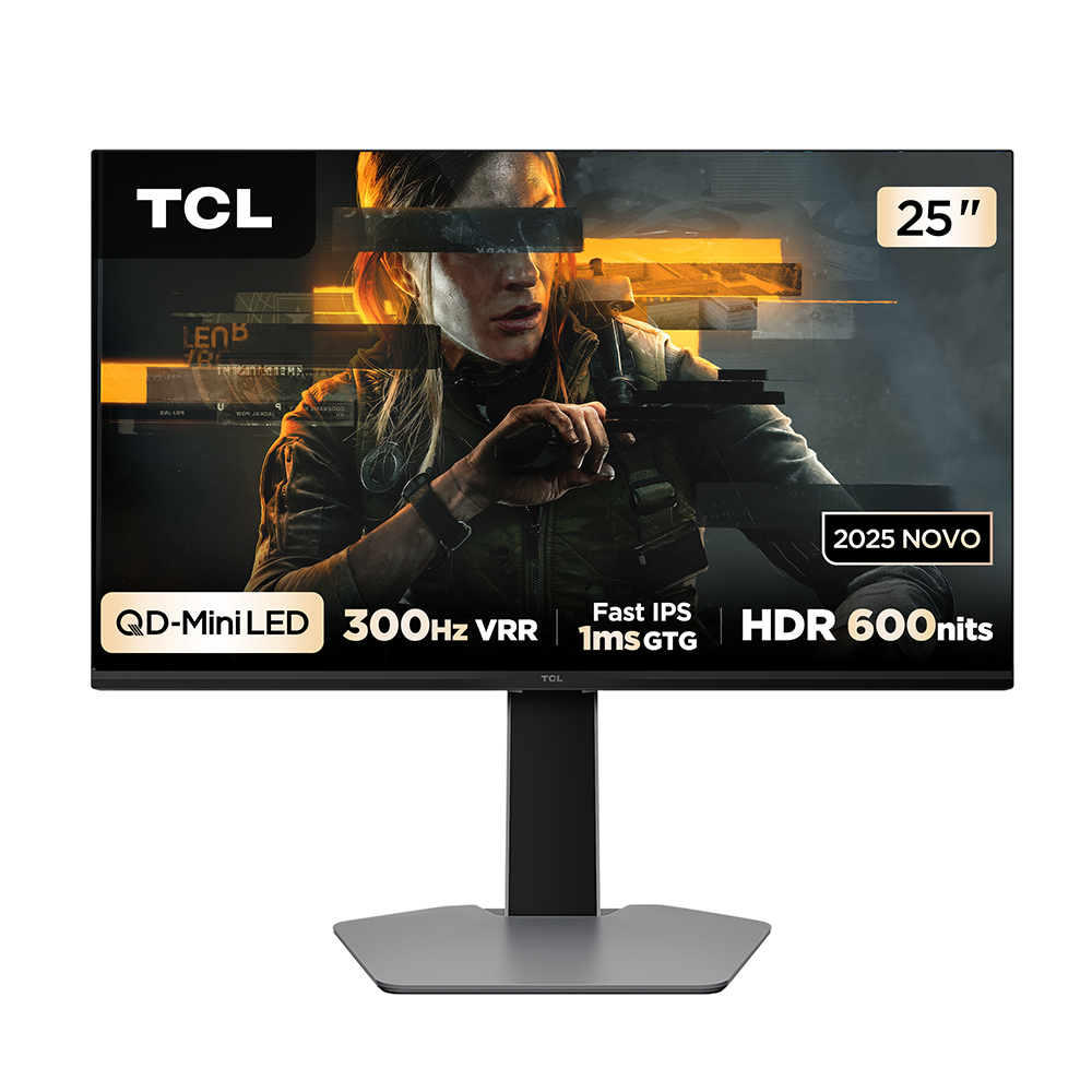 Monitor Gamer TCL 25" QD Mini LED Full HD 300Hz 2 HDMI HDR600 25G64
