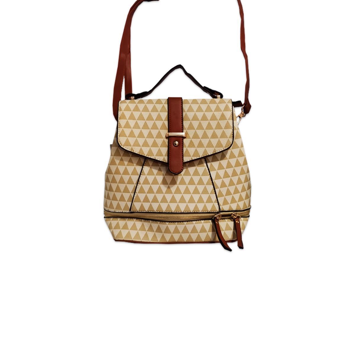 Miniatura Bolsa Mochila Passeio Elegante Luxo Bege Matelassê