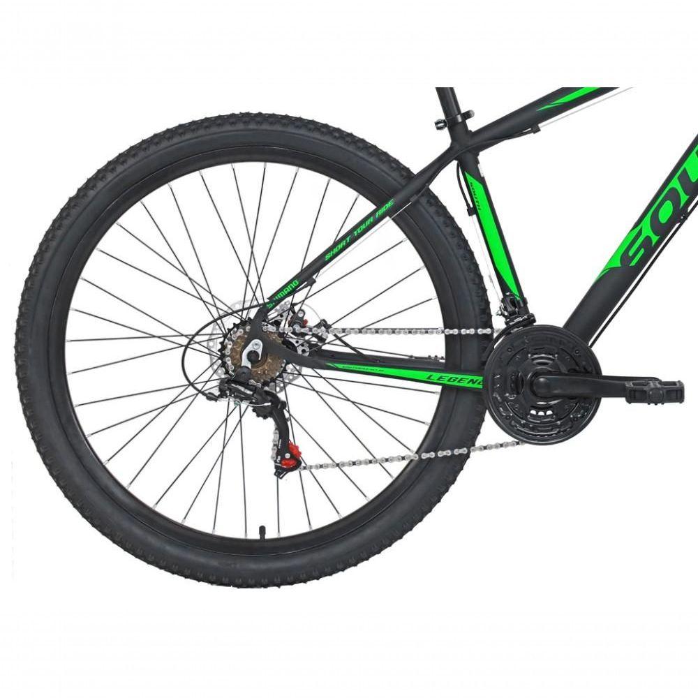 Miniatura Bicicleta South Legend Aro 29 Alumínio Freios A Disco Câmbio Shimano 24 Marchas - Preto+verde