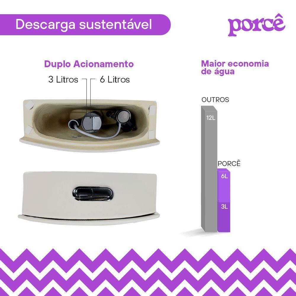 Miniatura Vaso Sanitário Monobloco Porcê Abstratus Privada Com Assento Branco (PVS42MBSFA-BR)