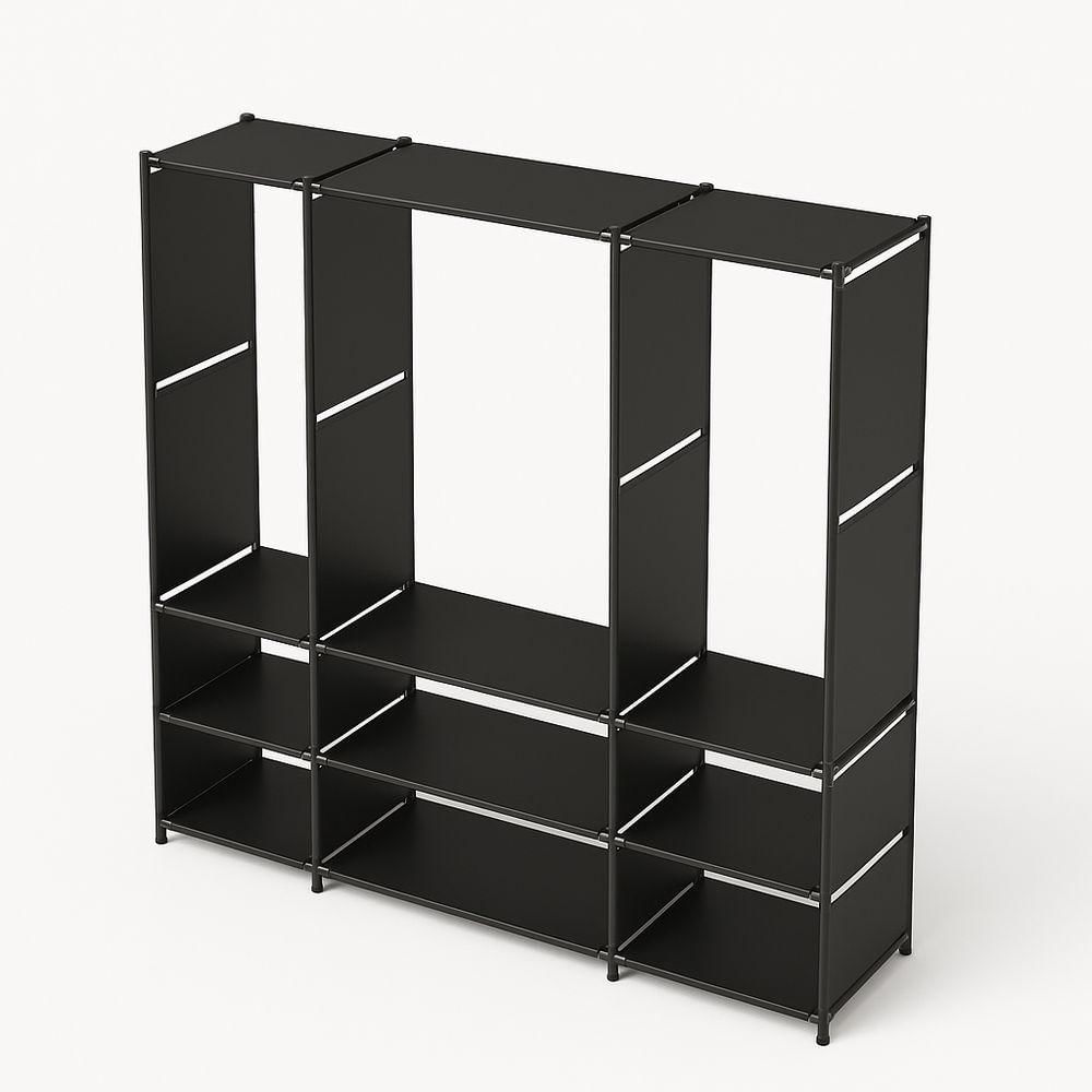Miniatura Guarda-roupa Organizador Aberto Com 3 Seções E Prateleiras Closet Moderno