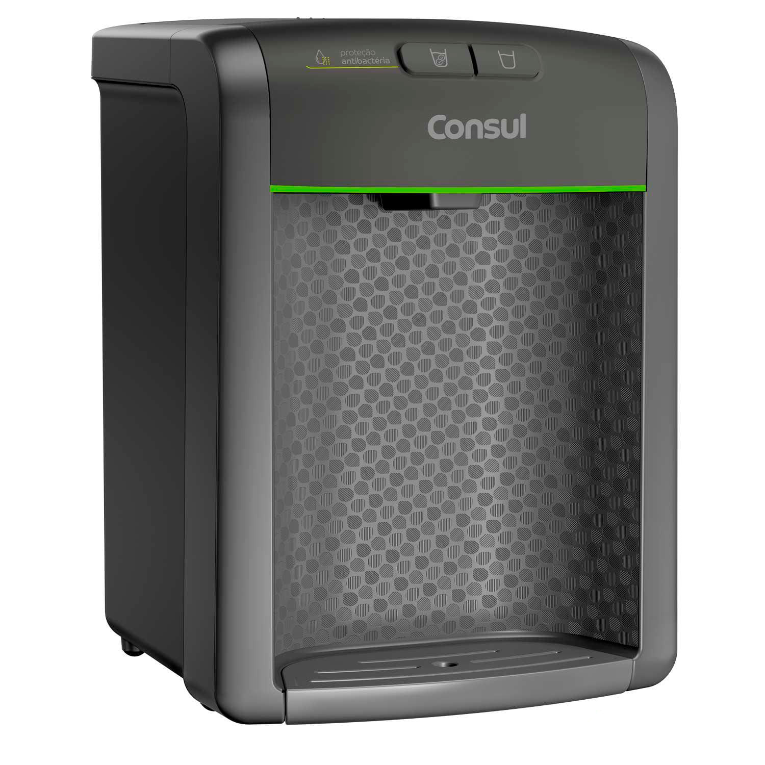 Miniatura Purificador de Água Consul Cinza Refrigerado, com Proteção Antibactérias - CPB34AF Bivolt