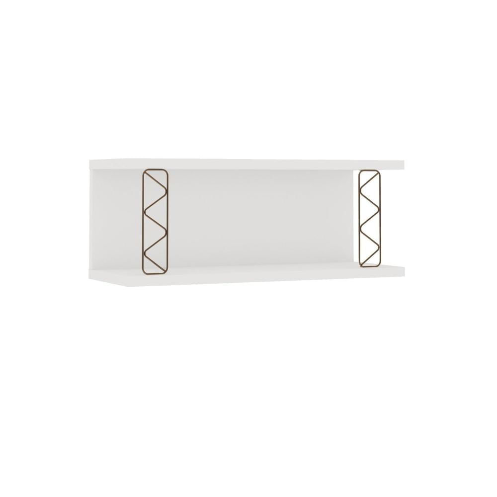Miniatura Kit Área de Serviço Acquaflex 100% Mdf com Armário, Balcão e Nicho com Metalon Branco/Fendi