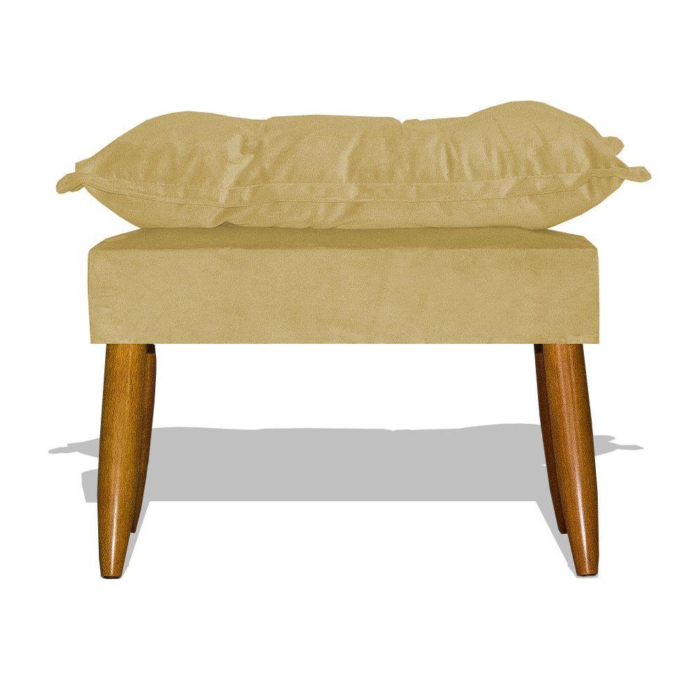 Miniatura Puff Opala Decorativo Pés Palitos Quarto - Amarelo