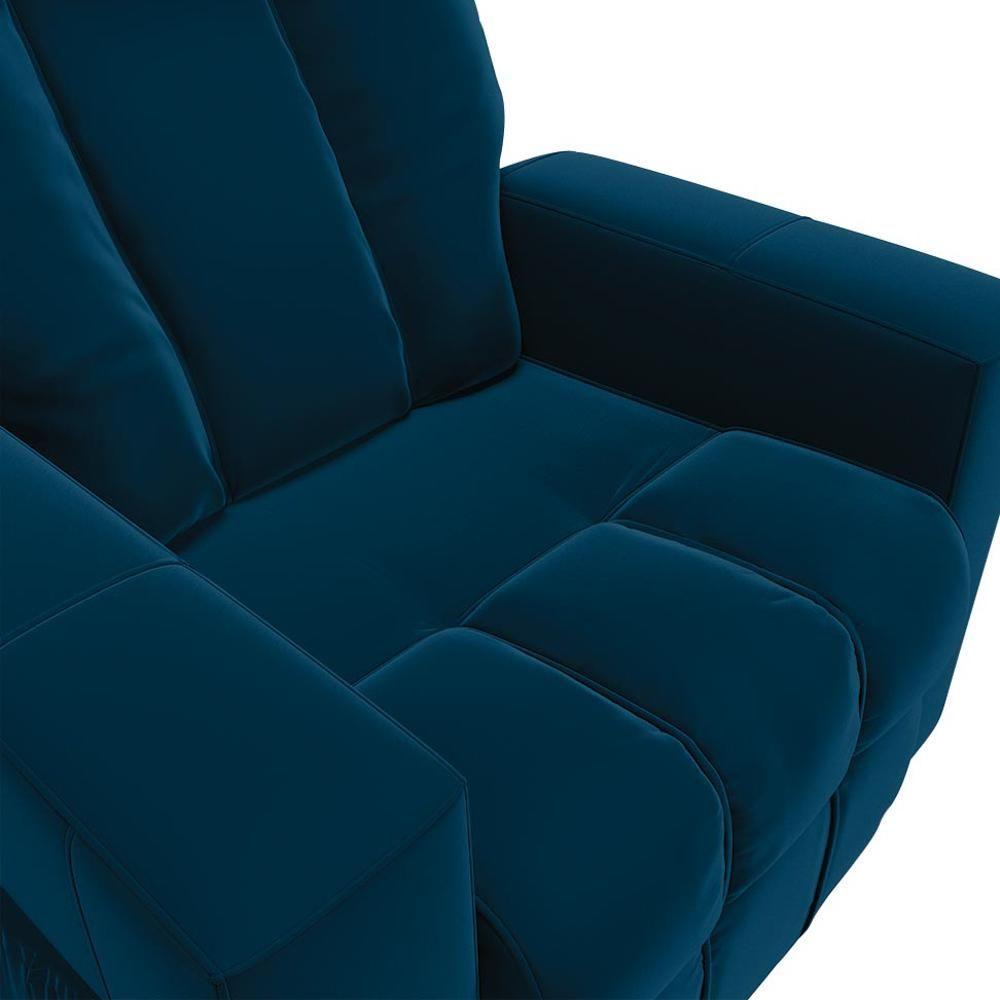 Poltrona Do Papai Reclinável Para Cinema Praddo Fh9 Veludo Azul Marinho - Mpozenato