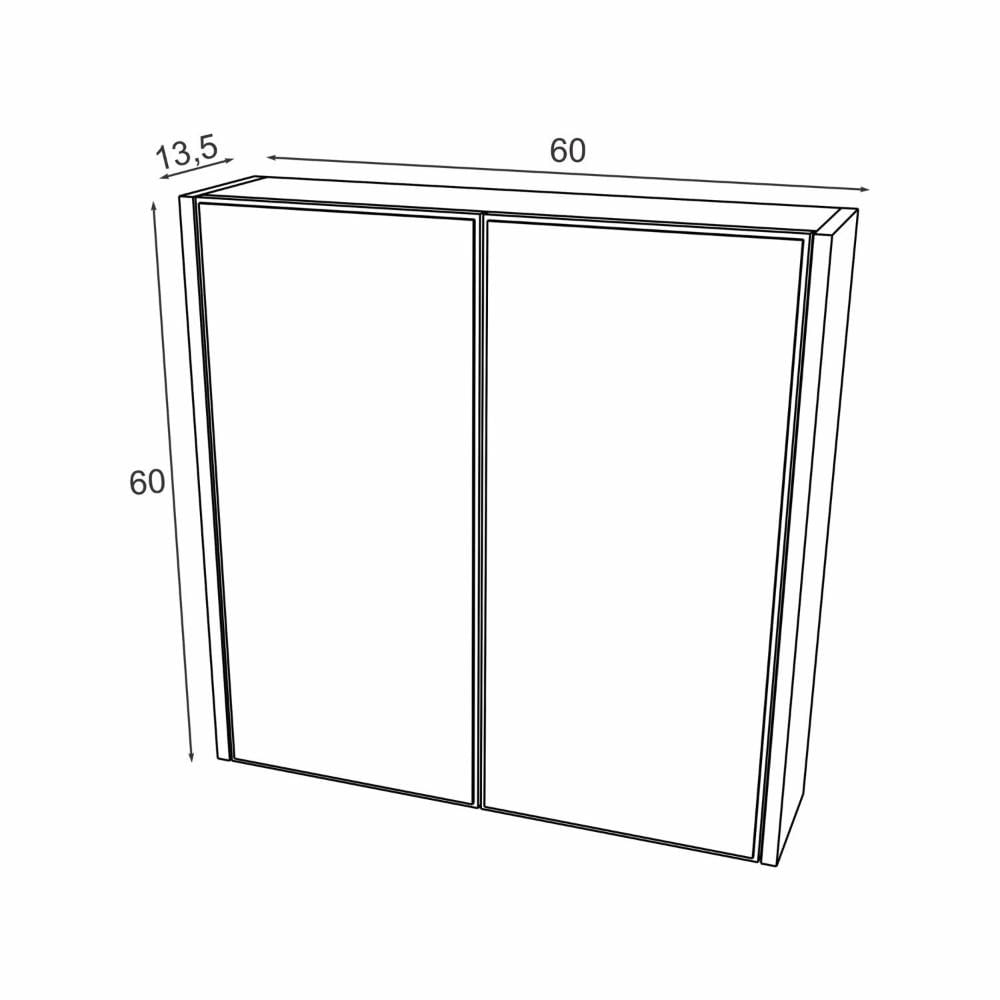 Gabinete para Banheiro com Espelheira Litto Estilare Preto/Amadeirado
