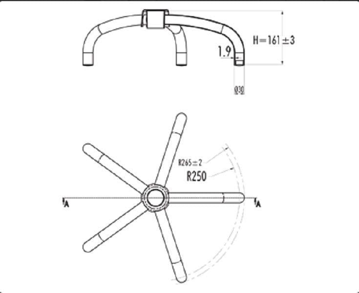 Miniatura Cadeira Para Costureira Nr17  Ergonomica Preta - Base Aranha