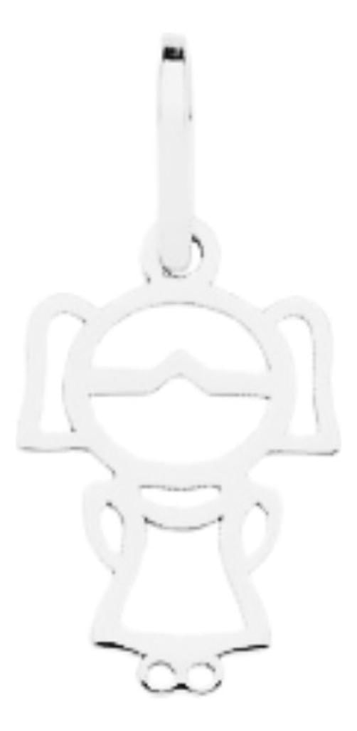Miniatura Pingente Menina 19Mm Prata 925