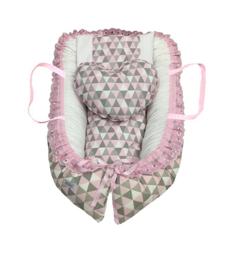 Miniatura Ninho Para Bebê Bandeirola Rosa Com Alça