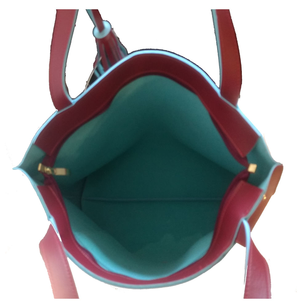 Miniatura Bolsa feminina grande em couro sintético tipo sacola Bordô