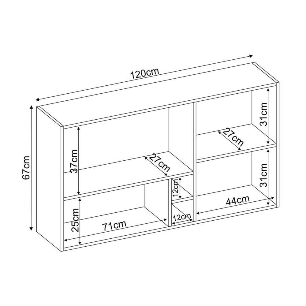 Miniatura Armário Aéreo Cozinha Modulado Firenze Nicho 2 Portas 120cm Amendola-nude Prime Tx - Demóbile