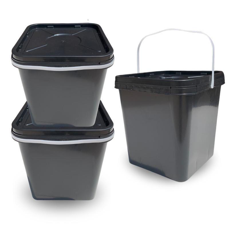 Miniatura Balde Quadrado 16L Para Lavar Banheiro 02 Pçs